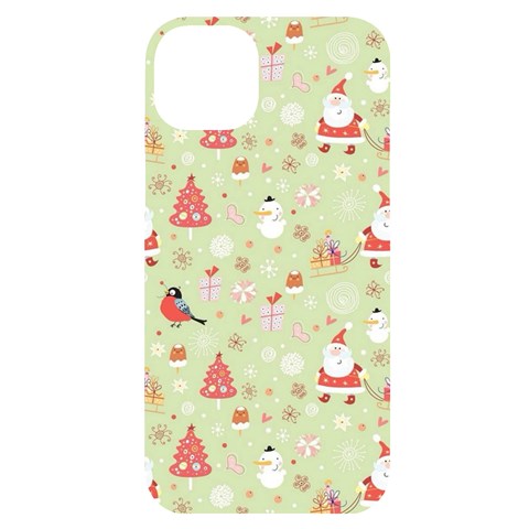 Christmas Pattern, Christmas Tree, Santa iPhone 14 Plus Black UV Print Case from ArtsNow.com Front