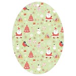 Christmas Pattern, Christmas Tree, Santa UV Print Acrylic Ornament Oval