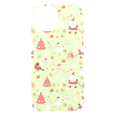 Christmas Pattern, Christmas Tree, Santa iPhone 15 Black UV Print PC Hardshell Case from ArtsNow.com Front