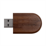 Christmas Pattern, Christmas Tree, Santa Wood Oval USB Flash Drive