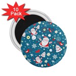 Christmas Pattern, Pattern, Christmas, Santa, Blue 2.25  Magnets (10 pack) 