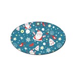 Christmas Pattern, Pattern, Christmas, Santa, Blue Sticker Oval (10 pack)