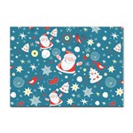 Christmas Pattern, Pattern, Christmas, Santa, Blue Sticker A4 (10 pack)