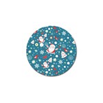 Christmas Pattern, Pattern, Christmas, Santa, Blue Golf Ball Marker