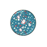 Christmas Pattern, Pattern, Christmas, Santa, Blue Hat Clip Ball Marker (4 pack)