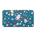 Christmas Pattern, Pattern, Christmas, Santa, Blue Medium Bar Mat