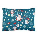 Christmas Pattern, Pattern, Christmas, Santa, Blue Pillow Case