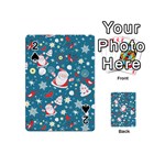 Christmas Pattern, Pattern, Christmas, Santa, Blue Playing Cards 54 Designs (Mini)