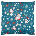 Christmas Pattern, Pattern, Christmas, Santa, Blue Standard Premium Plush Fleece Cushion Case (Two Sides)