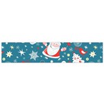 Christmas Pattern, Pattern, Christmas, Santa, Blue Small Premium Plush Fleece Scarf