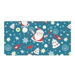 Christmas Pattern, Pattern, Christmas, Santa, Blue Satin Wrap 35  x 70 