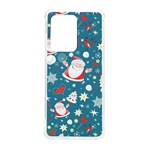 Christmas Pattern, Pattern, Christmas, Santa, Blue Samsung Galaxy S20 Ultra 6.9 Inch TPU UV Case