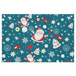 Christmas Pattern, Pattern, Christmas, Santa, Blue Banner and Sign 6  x 4 