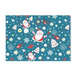 Christmas Pattern, Pattern, Christmas, Santa, Blue Crystal Sticker (A4)