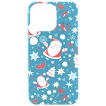 Christmas Pattern, Pattern, Christmas, Santa, Blue iPhone 15 Pro Max Black UV Print PC Hardshell Case