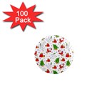 Christmas Pattern, Pattern, Christmas, Trees, Santa 1  Mini Magnets (100 pack) 