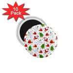 Christmas Pattern, Pattern, Christmas, Trees, Santa 1.75  Magnets (10 pack) 