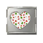 Christmas Pattern, Pattern, Christmas, Trees, Santa Mega Link Heart Italian Charm (18mm)