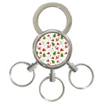 Christmas Pattern, Pattern, Christmas, Trees, Santa 3-Ring Key Chain