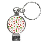 Christmas Pattern, Pattern, Christmas, Trees, Santa Nail Clippers Key Chain