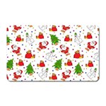 Christmas Pattern, Pattern, Christmas, Trees, Santa Magnet (Rectangular)