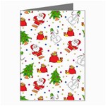 Christmas Pattern, Pattern, Christmas, Trees, Santa Greeting Card