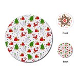 Christmas Pattern, Pattern, Christmas, Trees, Santa Playing Cards Single Design (Round)