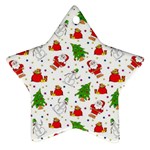 Christmas Pattern, Pattern, Christmas, Trees, Santa Star Ornament (Two Sides)