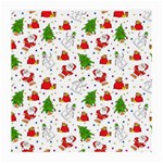 Christmas Pattern, Pattern, Christmas, Trees, Santa Medium Glasses Cloth (2 Sides)