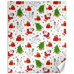 Christmas Pattern, Pattern, Christmas, Trees, Santa Canvas 11  x 14 