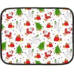 Christmas Pattern, Pattern, Christmas, Trees, Santa Two Sides Fleece Blanket (Mini)