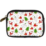 Christmas Pattern, Pattern, Christmas, Trees, Santa Digital Camera Leather Case