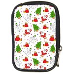 Christmas Pattern, Pattern, Christmas, Trees, Santa Compact Camera Leather Case