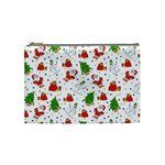 Christmas Pattern, Pattern, Christmas, Trees, Santa Cosmetic Bag (Medium)