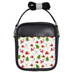 Christmas Pattern, Pattern, Christmas, Trees, Santa Girls Sling Bag