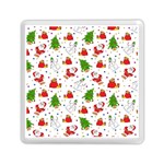 Christmas Pattern, Pattern, Christmas, Trees, Santa Memory Card Reader (Square)