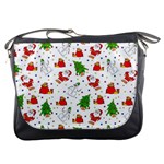 Christmas Pattern, Pattern, Christmas, Trees, Santa Messenger Bag