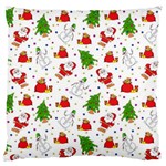 Christmas Pattern, Pattern, Christmas, Trees, Santa Large Cushion Case (Two Sides)