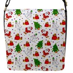 Christmas Pattern, Pattern, Christmas, Trees, Santa Flap Closure Messenger Bag (S)