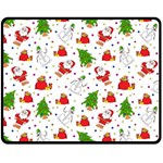 Christmas Pattern, Pattern, Christmas, Trees, Santa Two Sides Fleece Blanket (Medium)