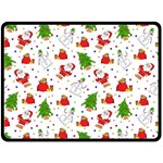 Christmas Pattern, Pattern, Christmas, Trees, Santa Two Sides Fleece Blanket (Large)