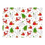 Christmas Pattern, Pattern, Christmas, Trees, Santa Two Sides Premium Plush Fleece Blanket (Mini)