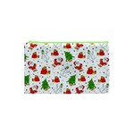 Christmas Pattern, Pattern, Christmas, Trees, Santa Cosmetic Bag (XS)