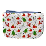 Christmas Pattern, Pattern, Christmas, Trees, Santa Large Coin Purse