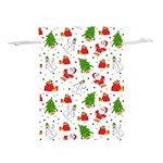 Christmas Pattern, Pattern, Christmas, Trees, Santa Lightweight Drawstring Pouch (M)