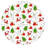 Christmas Pattern, Pattern, Christmas, Trees, Santa UV Print Acrylic Ornament Round