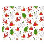 Christmas Pattern, Pattern, Christmas, Trees, Santa Premium Plush Fleece Blanket (Large)