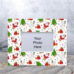 Christmas Pattern, Pattern, Christmas, Trees, Santa White Tabletop Photo Frame 4 x6 