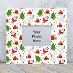 Christmas Pattern, Pattern, Christmas, Trees, Santa White Wall Photo Frame 5  x 7 