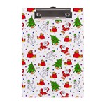 Christmas Pattern, Pattern, Christmas, Trees, Santa A5 Acrylic Clipboard